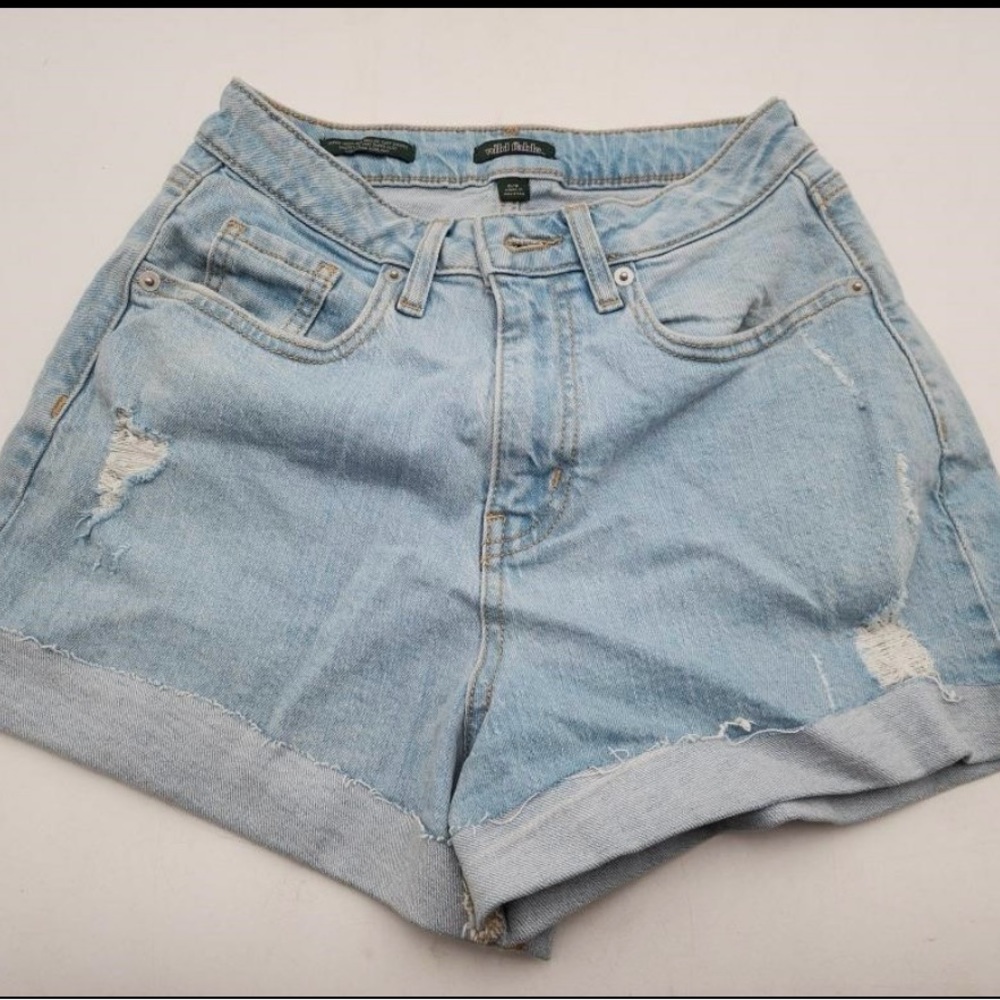 Wild Fable Super High-Rise Rolled Cuff Denim Shorts